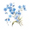 20 High-Quality Forget Me Not Clipart - Forget me not digital watercolor JPG instant download for commercial use - Digital download