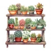 20 High-Quality Succulent Rack Clipart - Succulent rack digital watercolor JPG instant download for commercial use - Digital download