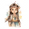 20 High-Quality Native American Girl Clipart - Native american digital watercolor JPG instant download for commercial use - Digital download
