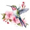 19 High-Quality Floral Hummingbird Clipart - Hummingbird digital watercolor JPG instant download for commercial use - Digital download