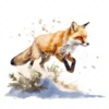 19 High-Quality Pouncing Fox Clipart - Pouncing fox digital watercolor JPG instant download for commercial use - Digital download