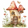 20 High-Quality Little Fairy House Clipart - Fairy house digital watercolor JPG instant download for commercial use - Digital download