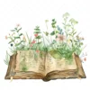 20 High-Quality Forgotten Book Clipart - Forgotten book digital watercolor JPG instant download for commercial use - Digital download