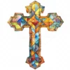 20 High-Quality Stained Glass Cross Clipart - Glass cross digital watercolor JPG instant download for commercial use - Digital download