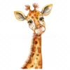 20 High-Quality Cute Giraffe Portrait Clipart - Cute giraffe digital watercolor JPG instant download for commercial use - Digital download
