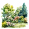 20 High-Quality Landscape Garden Clipart - Landscape garden digital watercolor JPG instant download for commercial use - Digital download