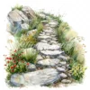 20 High-Quality Rocky Path Clipart - Rocky path digital watercolor JPG instant download for commercial use - Digital download