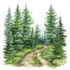 20 High-Quality Forest Trail Clipart - Forest trail landscape watercolor JPG instant download for commercial use - Digital download