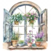 20 High-Quality Victorian Windows Set-1 Clipart - Victorian windows watercolor JPG instant download for commercial use - Digital download