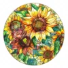 20 High-Quality Stained Glass Sunflowers Clipart - Sunflowers digital watercolor JPG instant download for commercial use - Digital download