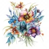 20 High-Quality Fantasy Flowers Clipart - Bouquet flowers digital watercolor JPG instant download for commercial use - Digital download