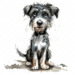 20 High-Quality Crazy Dog Clipart - Quirky crazy cute dog digital watercolor JPG instant download for commercial use - Digital download