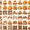 Autumn Whispers Watercolor Clipart Bundle - 360+ transparent PNG, Warm autumn graphics, Seasonal leaf png, Commercial use, Digital download