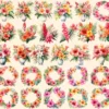 Tropical Flowers Watercolor Clipart Bundle - 245+ transparent PNG, Blooming flowers graphics, Summer png, Commercial use, Digital download