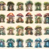 Forest Fairy Doors Watercolor Clipart Bundle - 210+ transparent PNG, Whimsical storybook png, Forest doors, Commercial use, Digital download