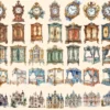Baroque Era Watercolor Clipart Bundle - 288+ transparent PNG, Elegant baroque graphics, Historical images, Commercial use, Digital download