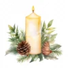 19 High-Quality Christmas Candles Clipart - Christmas candles digital watercolor JPG instant download for commercial use - Digital download