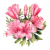 20 High-Quality Hot Pink Azalea Bouquet Clipart - Hot Azalea digital watercolor JPG instant download for commercial use - Digital download