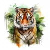 20 High-Quality Forest Tiger Clipart - Forest tiger digital watercolor JPG instant download for commercial use - Digital download
