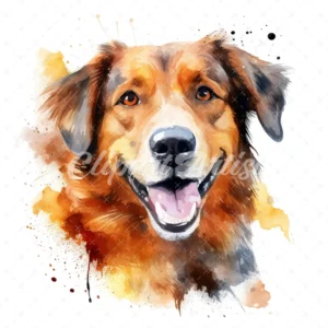 28 High-Quality Dogs Portrait Clipart - Dogs portrait digital watercolor JPG instant download for commercial use - Digital download