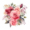 20 High-Quality Rose Bouquet Clipart - Rose bouquet digital watercolor JPG instant download for commercial use - Digital download