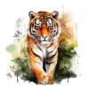 20 High-Quality Forest Tiger Clipart - Forest tiger digital watercolor JPG instant download for commercial use - Digital download