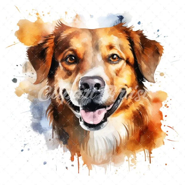 28 High-Quality Dogs Portrait Clipart - Dogs portrait digital watercolor JPG instant download for commercial use - Digital download