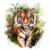 20 High-Quality Forest Tiger Clipart - Forest tiger digital watercolor JPG instant download for commercial use - Digital download