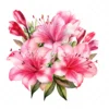 20 High-Quality Hot Pink Azalea Bouquet Clipart - Hot Azalea digital watercolor JPG instant download for commercial use - Digital download