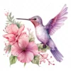 20 High-Quality Floral Hummingbird Clipart - Hummingbird digital watercolor JPG instant download for commercial use - Digital download