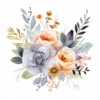 20 High-Quality Boho Bouquets Clipart - Boho bouquets digital watercolor JPG instant download for commercial use - Digital download