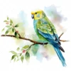 20 High-Quality Parakeet Clipart - Parakeet digital watercolor JPG instant download for commercial use - Digital download