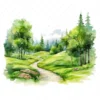 20 High-Quality Spring Grass Park Clipart - Grass garden digital watercolor JPG instant download for commercial use - Digital download