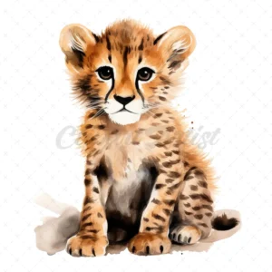 20 High-Quality Africans Cheetah Clipart - Cheetah digital watercolor JPG instant download for commercial use - Digital download