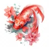 17 High-Quality Floral Koi Fish Clipart - Fish digital JPG instant download for commercial use - Digital download