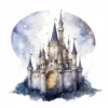 21 High-Quality Night Fantasy Castles Clipart - Night castles digital watercolor JPG instant download for commercial use - Digital download