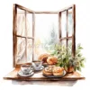 18 High-Quality Morning Coffee Windows Clipart - Morning window digital JPG instant download for commercial use - Digital download