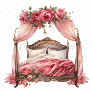 22 High-Quality Romantic Rose Beds Clipart - Rose beds digital watercolor JPG instant download for commercial use - Digital download