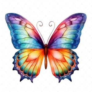 25 High-Quality Colorful Butterfly Clipart - Butterfly digital watercolor JPG instant download for commercial use - Digital download