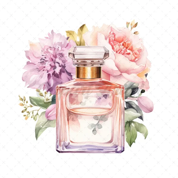 18 High-Quality Floral Perfume Bottle - Floral perfume digital JPG instant download for commercial use - Digital download
