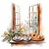 18 High-Quality Morning Coffee Windows Clipart - Morning window digital JPG instant download for commercial use - Digital download