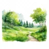 20 High-Quality Spring Grass Park Clipart - Grass garden digital watercolor JPG instant download for commercial use - Digital download