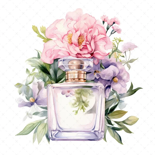 18 High-Quality Floral Perfume Bottle - Floral perfume digital JPG instant download for commercial use - Digital download