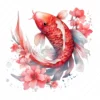 17 High-Quality Floral Koi Fish Clipart - Fish digital JPG instant download for commercial use - Digital download