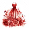 17 High-Quality Fashion Dresses Clipart - Red dresses digital watercolor JPG instant download for commercial use - Digital download
