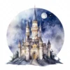 21 High-Quality Night Fantasy Castles Clipart - Night castles digital watercolor JPG instant download for commercial use - Digital download