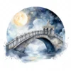 20 High-Quality Celestial Bridges Clipart - Celestial bridges digital watercolor JPG instant download for commercial use - Digital download