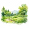 20 High-Quality Spring Grass Park Clipart - Grass garden digital watercolor JPG instant download for commercial use - Digital download