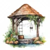 19 High-Quality Wishing Wells Clipart - Wishing wells digital watercolor JPG instant download for commercial use - Digital download