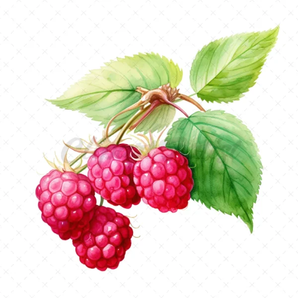 20 High-Quality Raspberries Clipart - Raspberries digital watercolor JPG instant download for commercial use - Digital download